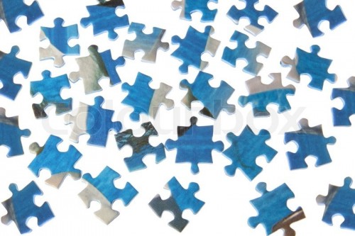 4055891-puzzles-dispersed-on-a-white-background