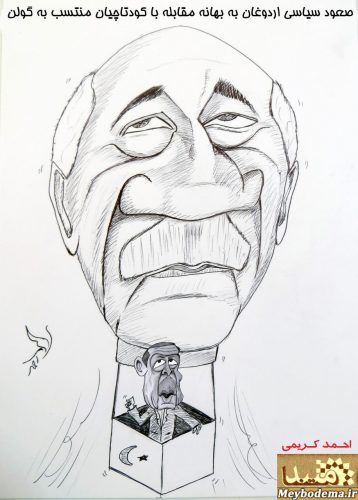 دو اثر جدید کاریکاتوریست میبدی درباره کودتای عجیب اخیر در ترکیه