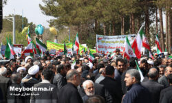 راهپیمایی روز قدس در میبد؛ فریاد «نه سازش، نه تسلیم» و بیعت با رهبر جدید کشور